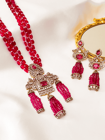 Kiasha Elegant Celebrity-Inspired 22k Micro Gold Plated Pendant Set