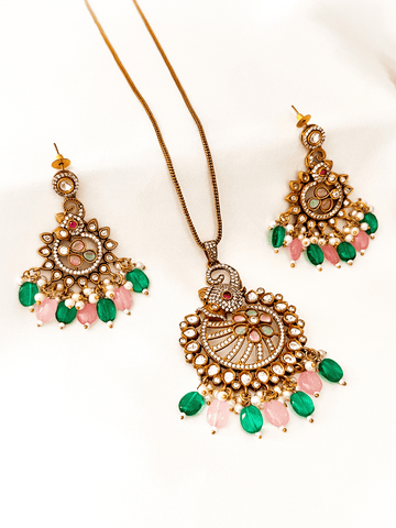 Mayur Cz Pendent Set