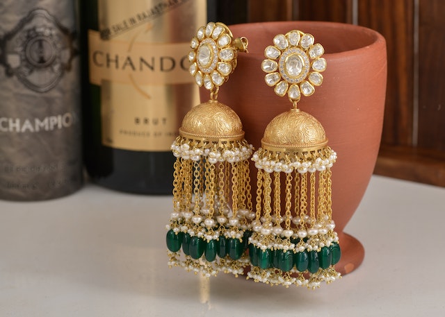 Handcrafted gold-plated earrings with intricate designs - elegant fashion accessories - Kiasha 