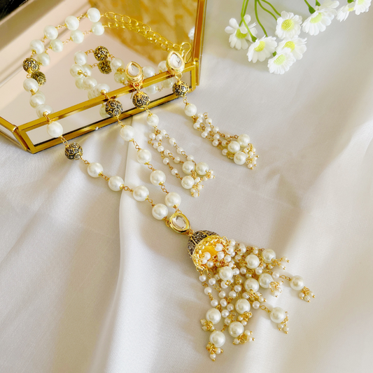 Pearl Long Necklace Set for women - Kiasha 