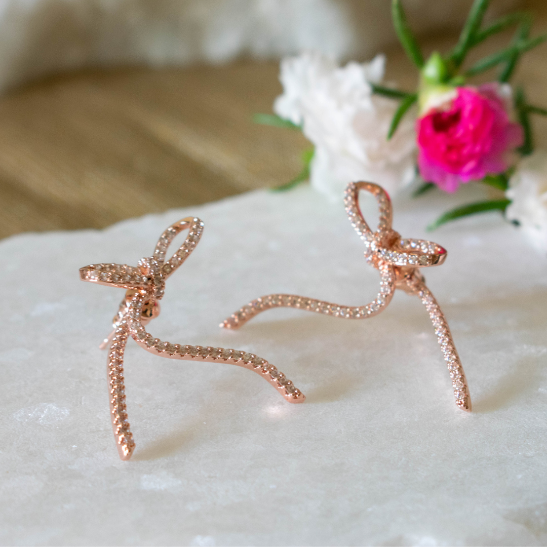 Premium Rose Gold CZ Earrings for Everyday Elegance - Kiasha 