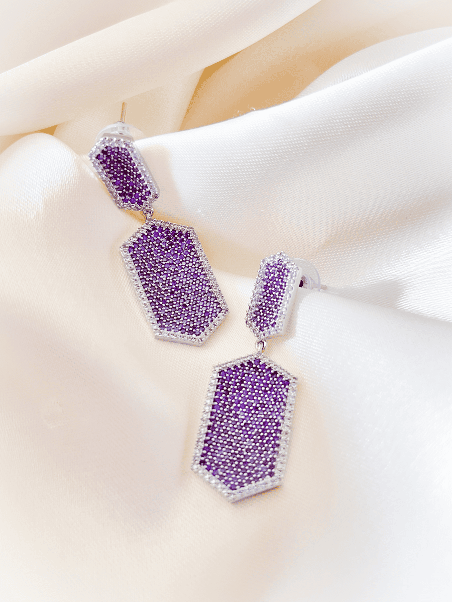 Zircon Earrings for women (purple)