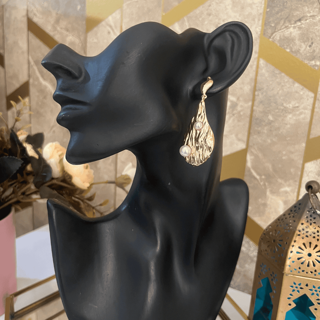 Kiasha Anti-Tarnish Long Celebrity Inspired Earrings with Pearls - Kiasha 