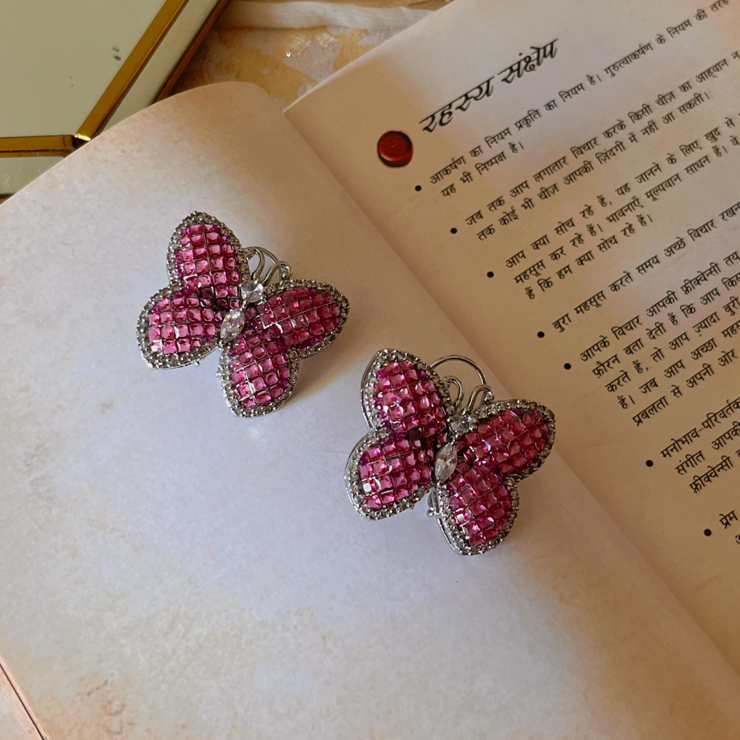 Celebrity Inspired Premium Invisible Setting Butterfly Earring