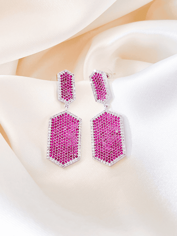 Zircon Earrings for women (Pink)