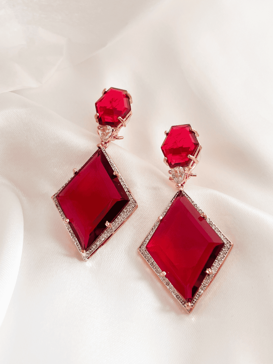 Kiasha Celebrity Inspired Earrings (Red)