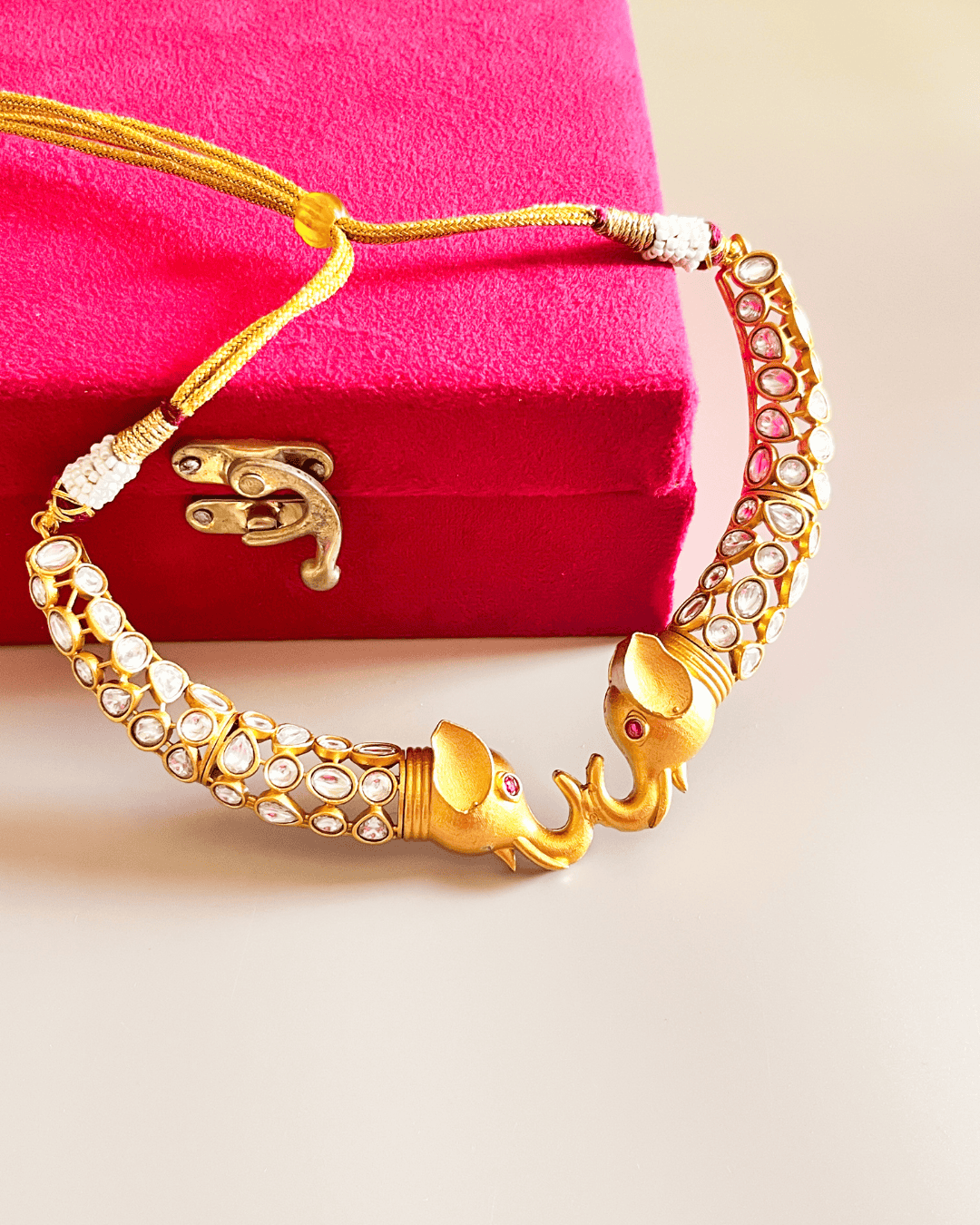 Celebrity-Inspired Handmade Brass Ganpati Necklace Set
