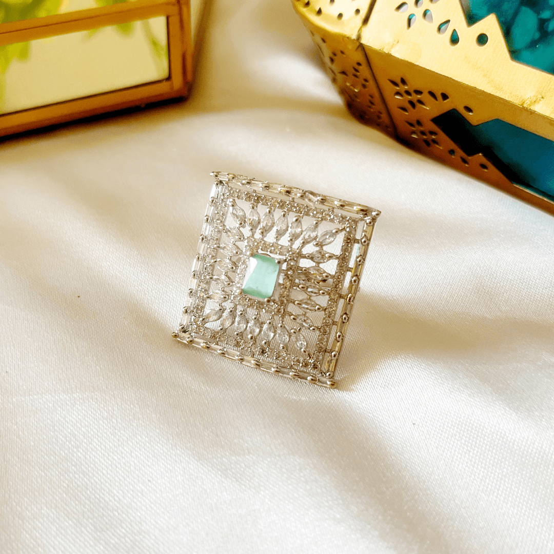 Square Shape American Diamond Ring - Kiasha 