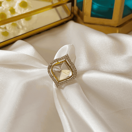 Unkut Kundan Ring For Women - Kiasha 