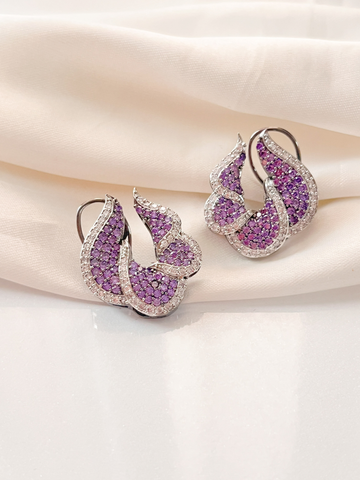 Invisible Setting cubic zirconia Stud Earring