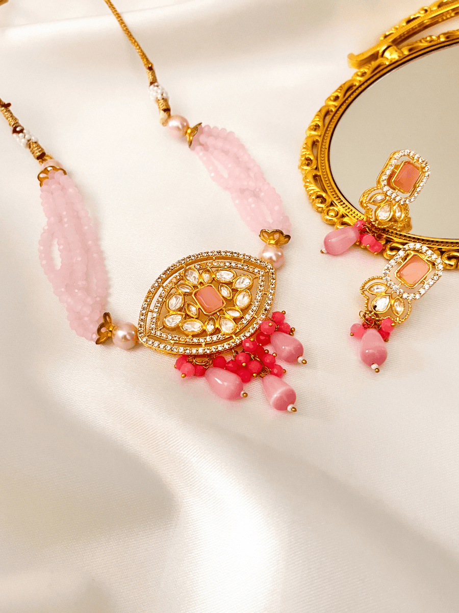 Celebrity style Tayani Kundan Choker necklace set for women