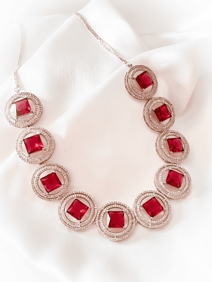 Celebrity style Cz Necklace set for women