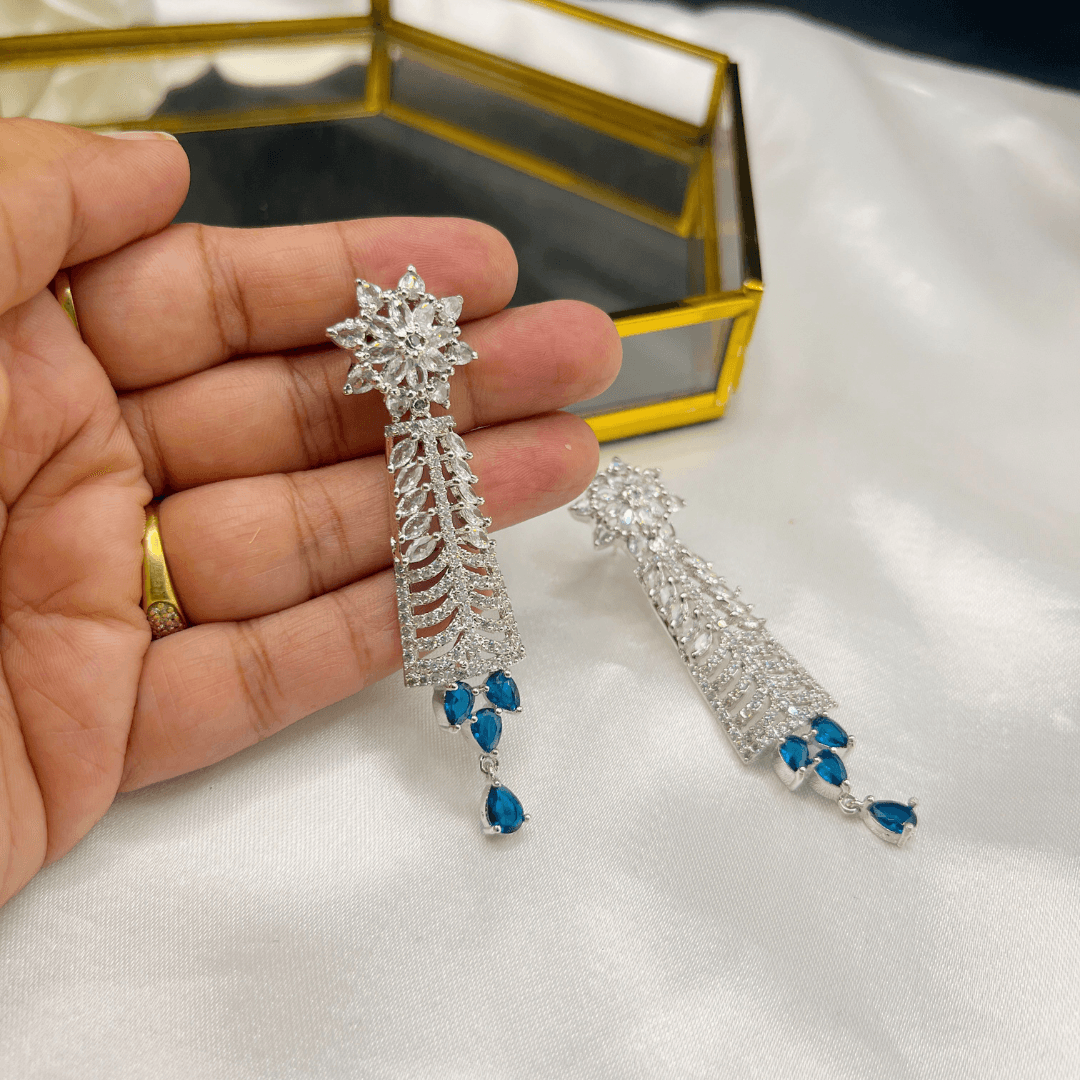 Kiasha American Diamond Drop Earrings - Kiasha 