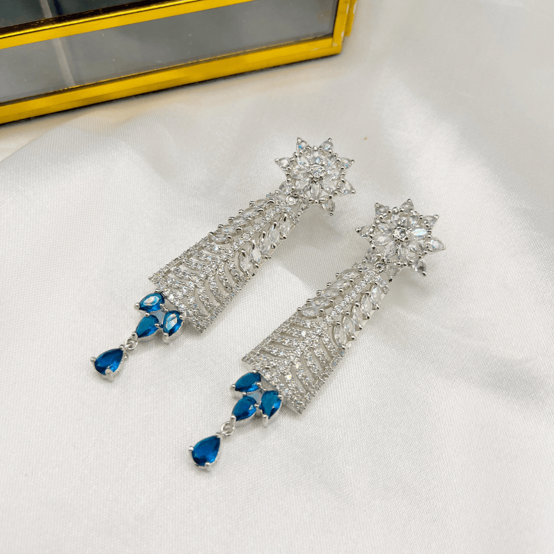 Kiasha American Diamond Drop Earrings - Kiasha 