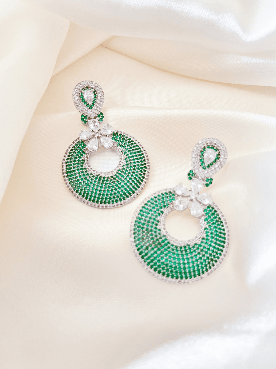 Zircon Earrings for women (Green)