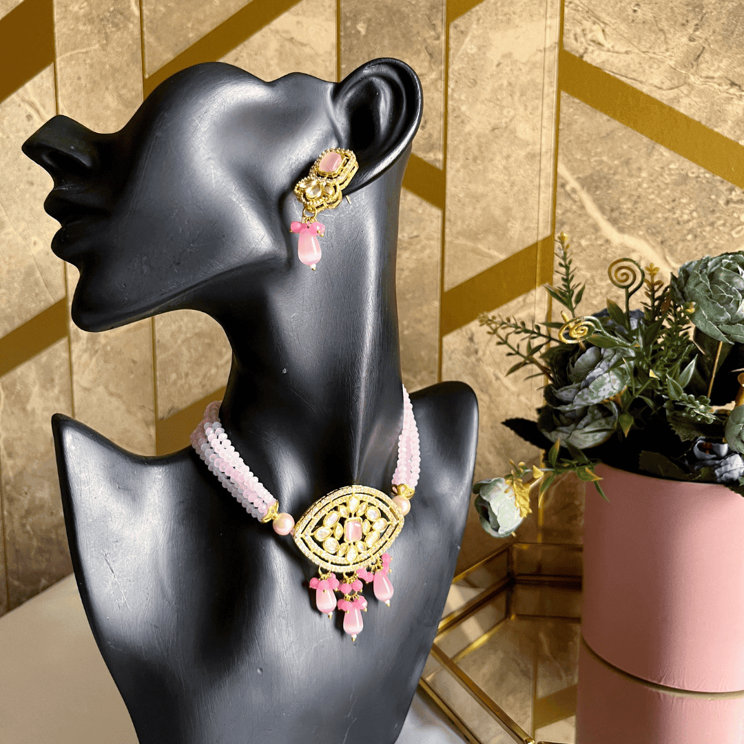 Celebrity style Tayani Kundan Choker necklace set for women - Kiasha 
