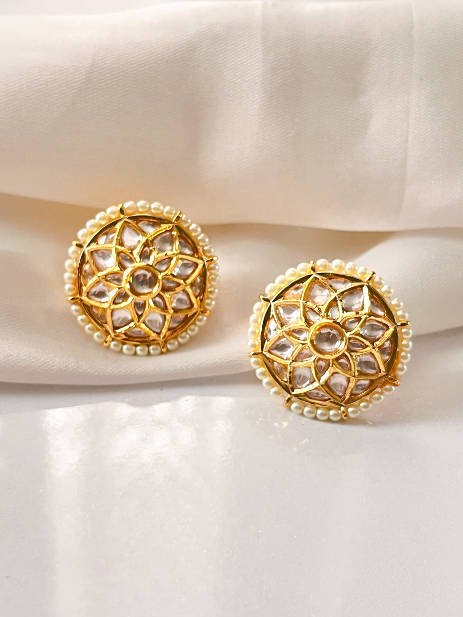 Kiasha 24K gold plated Kundan earring for women