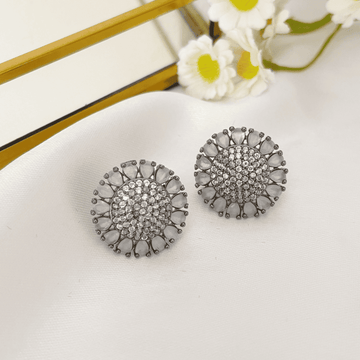 Anti tarnish Victorian Plated Cz stone Small Studs Earrings - Kiasha 