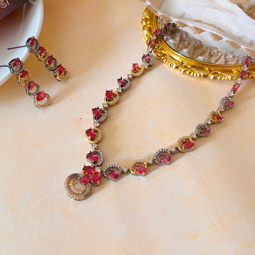 Kiasha Celebrity-Inspired Necklace Set in Victorian Plating