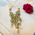 22K Gold Plated Long Necklace with Premium Pearls and kundan - Kiasha 