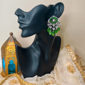 Celebrity style designer emerald antique earrings - Kiasha 