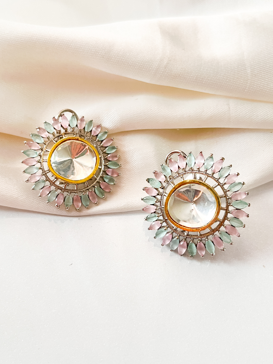 Celebrity Style Uncut Kundan Studs Earrings for Women