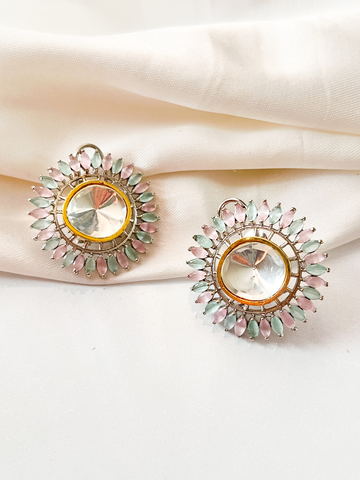 Celebrity Style Uncut Kundan Studs Earrings for Women