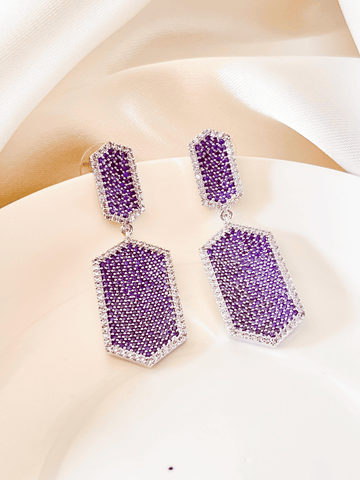 Zircon Earrings for women (purple)