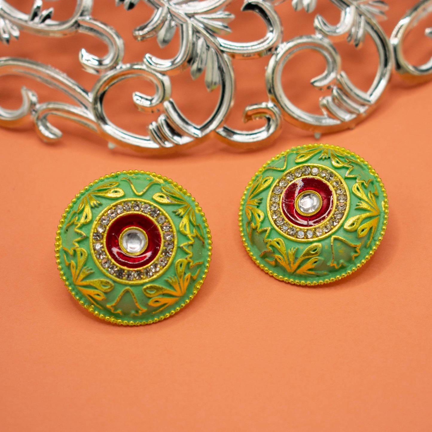 Meenakari Stud Earrings for Women - Kiasha 