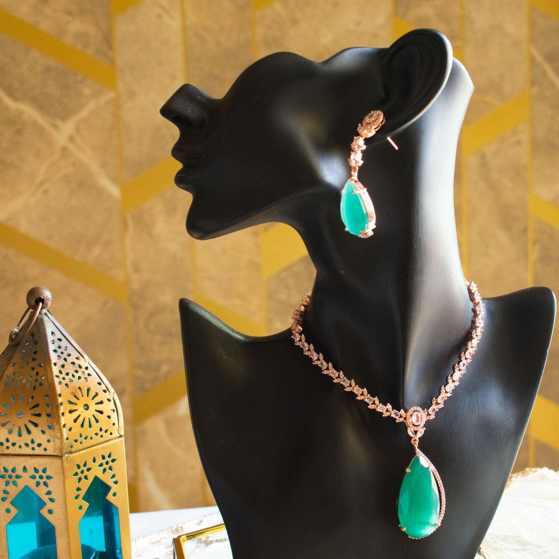 Celebrity-Inspired CZ Necklace in Rose Gold by Kiasha Jewellery - Kiasha 