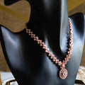 Ethereal Elegance: Celebrity-Inspired Rose Gold CZ Necklace - Kiasha 