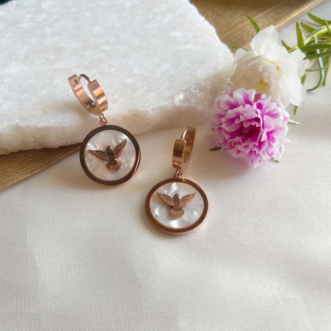 Rose Gold Minimalist Earrings Everyday Glamour - Kiasha 