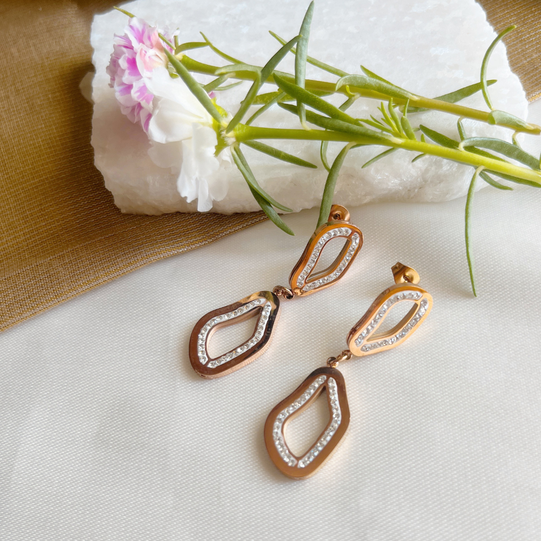 Kiasha Minimalist Rose Gold Earrings Timeless Daily Charm - Kiasha 
