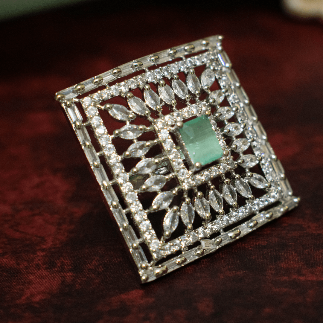 Square Shape American Diamond Ring - Kiasha 