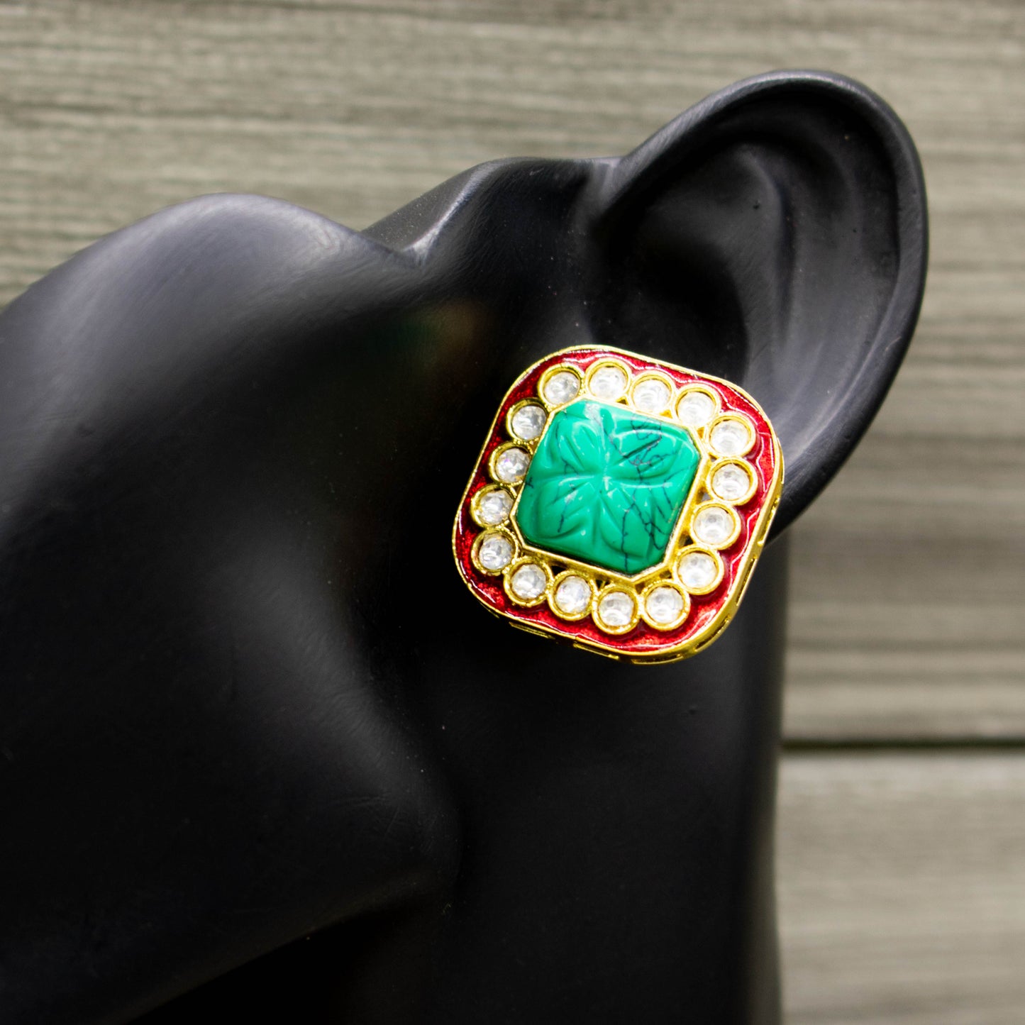 Celebrity Inspired Turkish Stone Studded Kundn Earrings For Women - Kiasha 
