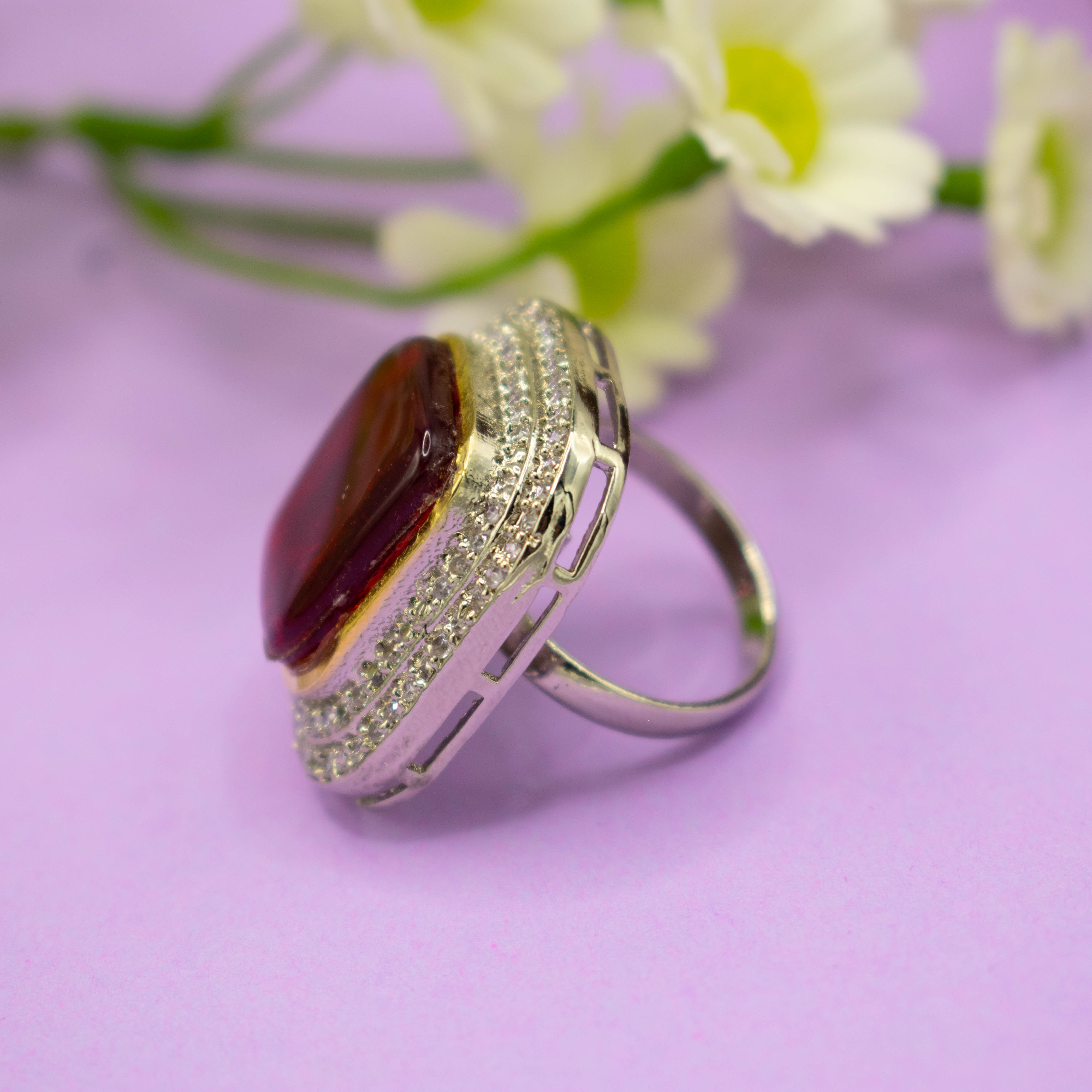 Shubh Gold Gemstone Cocktail Ring – Timeless Indian Jewelry | Aurus
